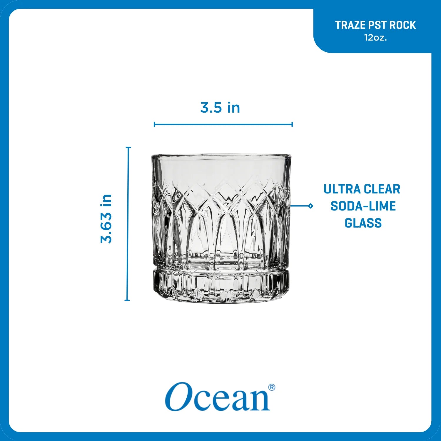 Corelle Vitrelle Traze PST Rocks Glasses (4-Pieces), 12-ounce, Dishwasher Safe - Image 3