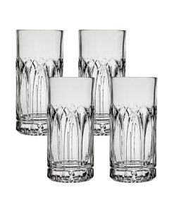 Corelle Vitrelleware Traze PST Highball Glasses (4-Pieces), 12-ounce, Dishwasher Safe