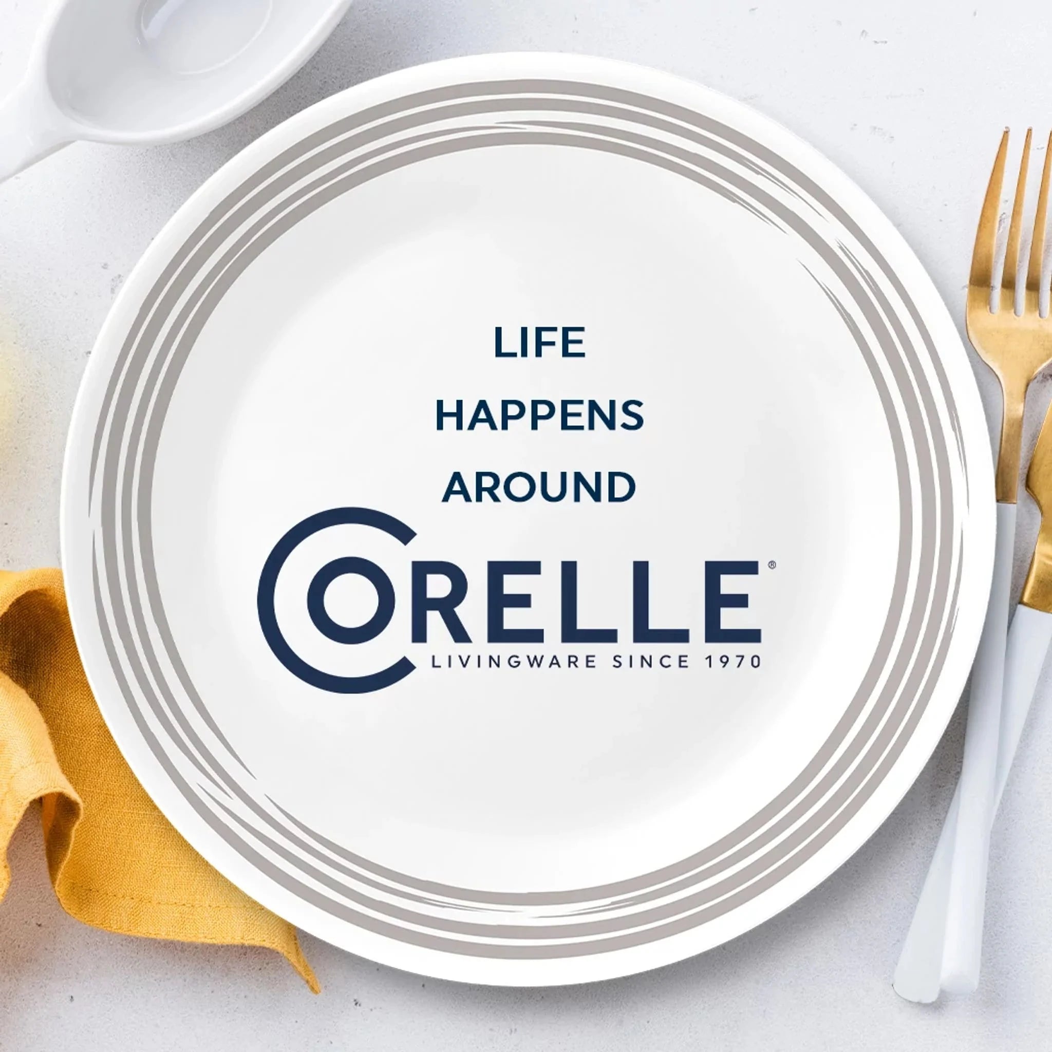 Corelle Vitrelle Brushed Silver 16-piece Dinnerware Set, Service for 4 - Image 6
