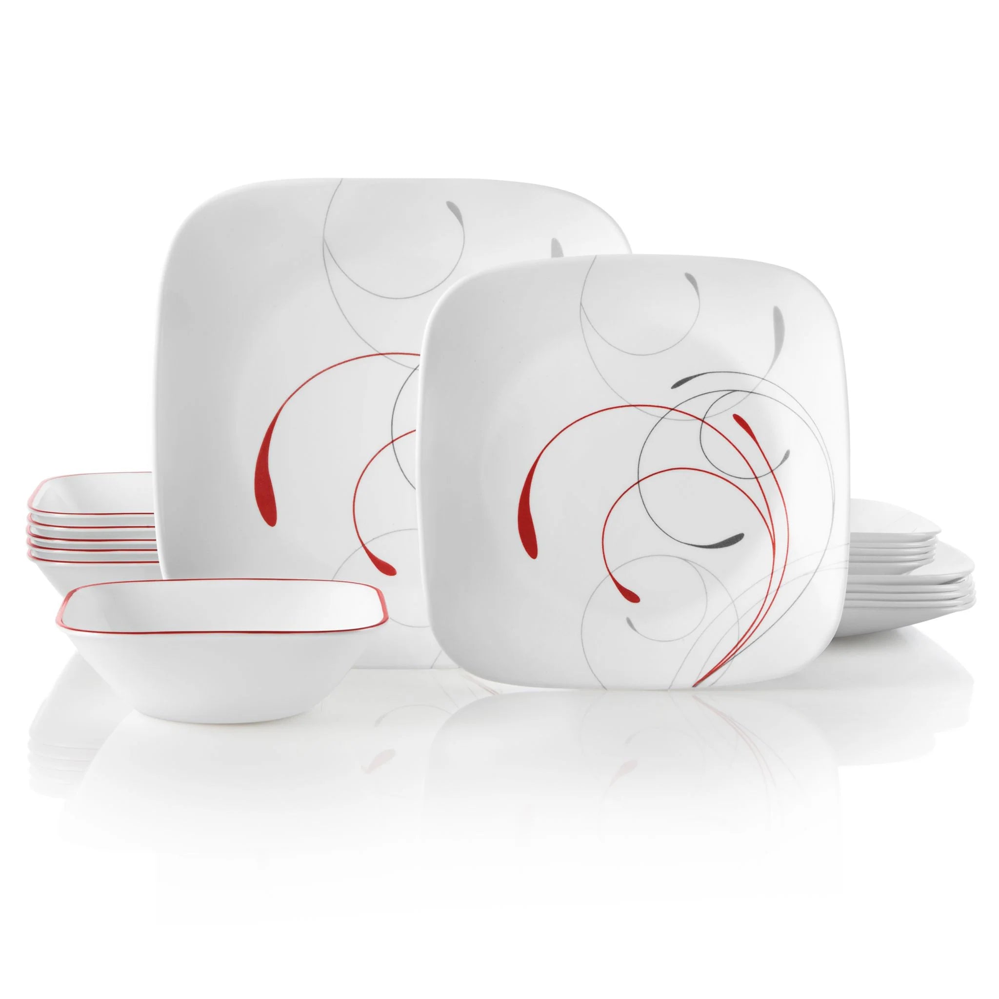 Corelle Vitrelle Square Splendor 18-piece Dinnerware Set, Service for 6