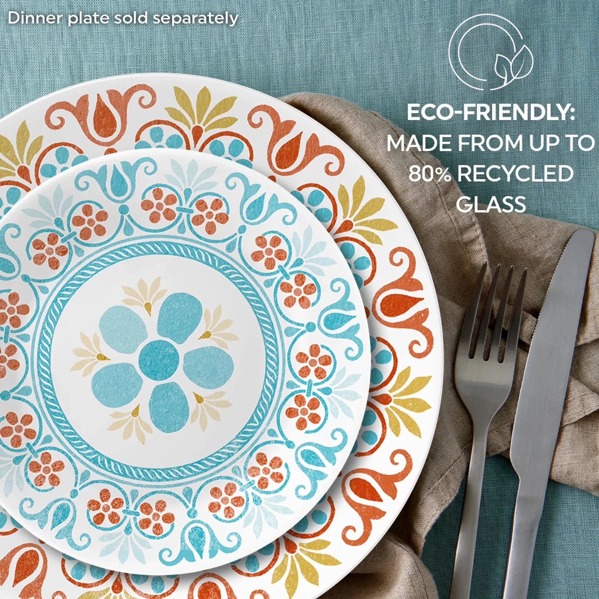 Corelle Vitrelle Global Collection Terracotta Dreams 6.75 Appetizer Plates, 6-pack - Image 3