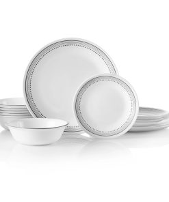 Corelle Vitrelle Mystic Gray 18-piece Mugless Dinnerware Set, Service for 6