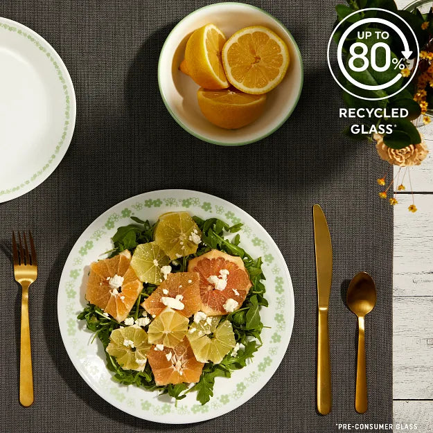Corelle Vitrelle Spring Blossom Green 12-piece Dinnerware Set, Service for 4 - Image 6