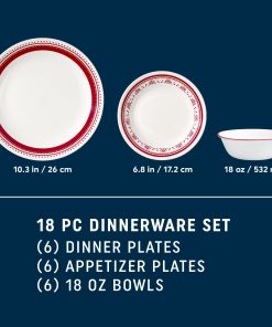 Alternative view of Corelle Vitrelle Sadie 18-piece Dinnerware Set, Service for 6