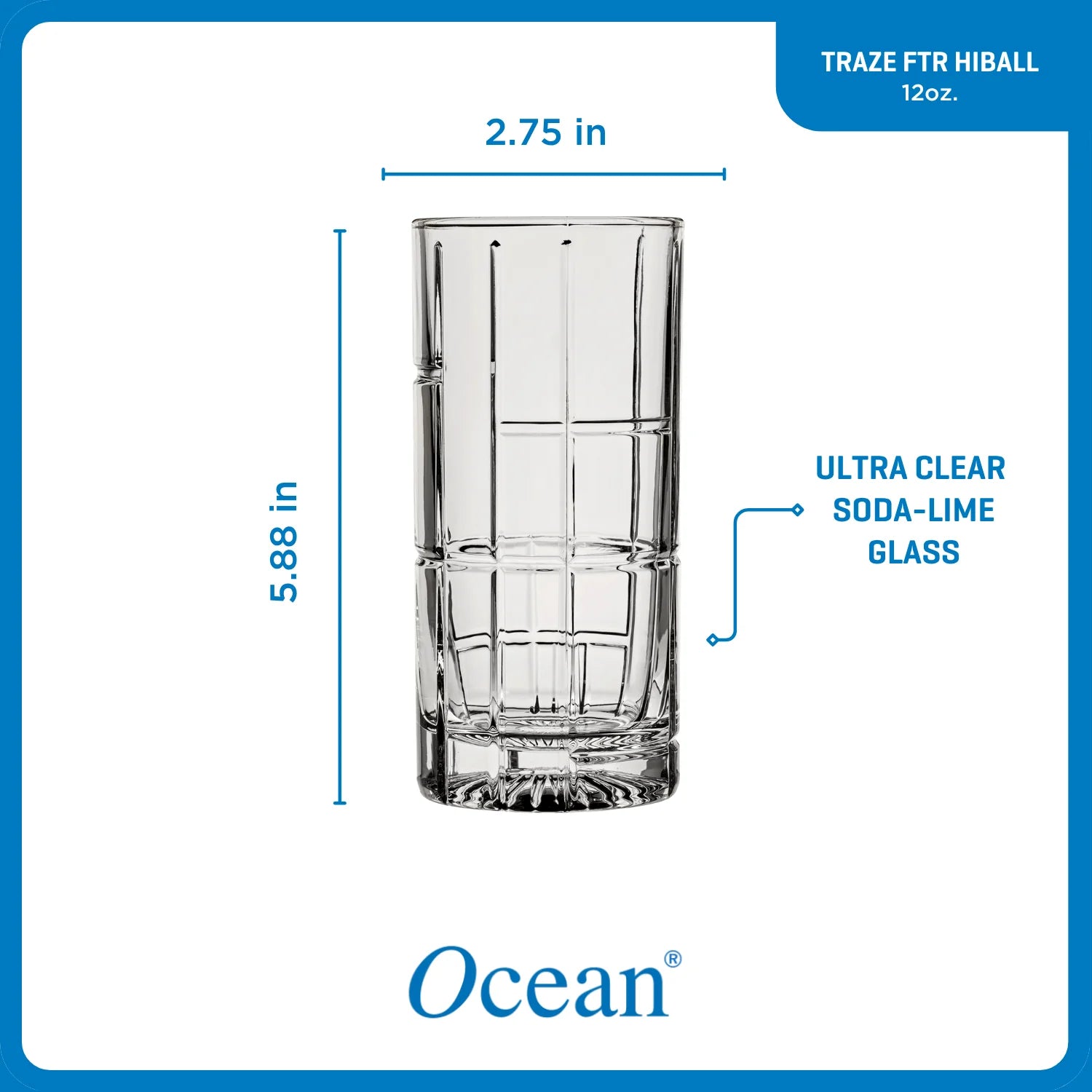 Corelle Vitrelle Traze FTR Highball Glasses (4-Pieces), 12-ounce, Dishwasher Safe - Image 5