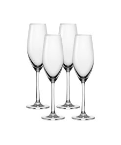 Corelle Vitrelle Sondria Champagne Flute Glasses (4-pieces), 7.25-ounce, Dishwasher Safe