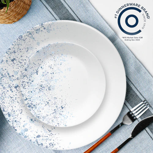 Corelle Vitrelle Indigo Speckle 18-piece Dinnerware Set, Service for 6 - Image 3
