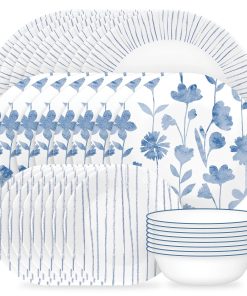 Corelle Vitrelle Botanical Stripes 32-piece Dinnerware Set, Service for 8
