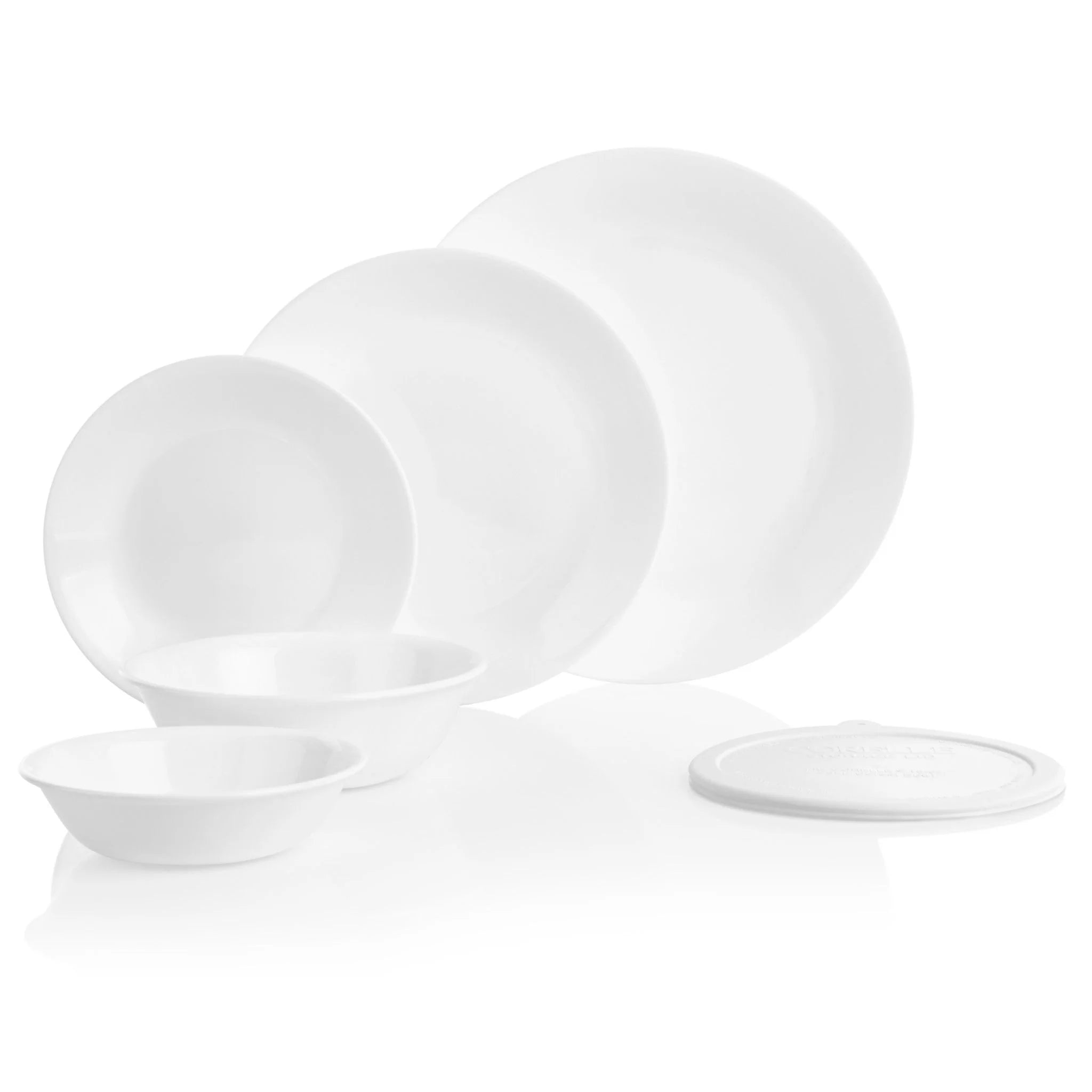 Corelle Vitrelle Winter Frost White 66-piece Dinnerware Set, Service for 12 - Image 2