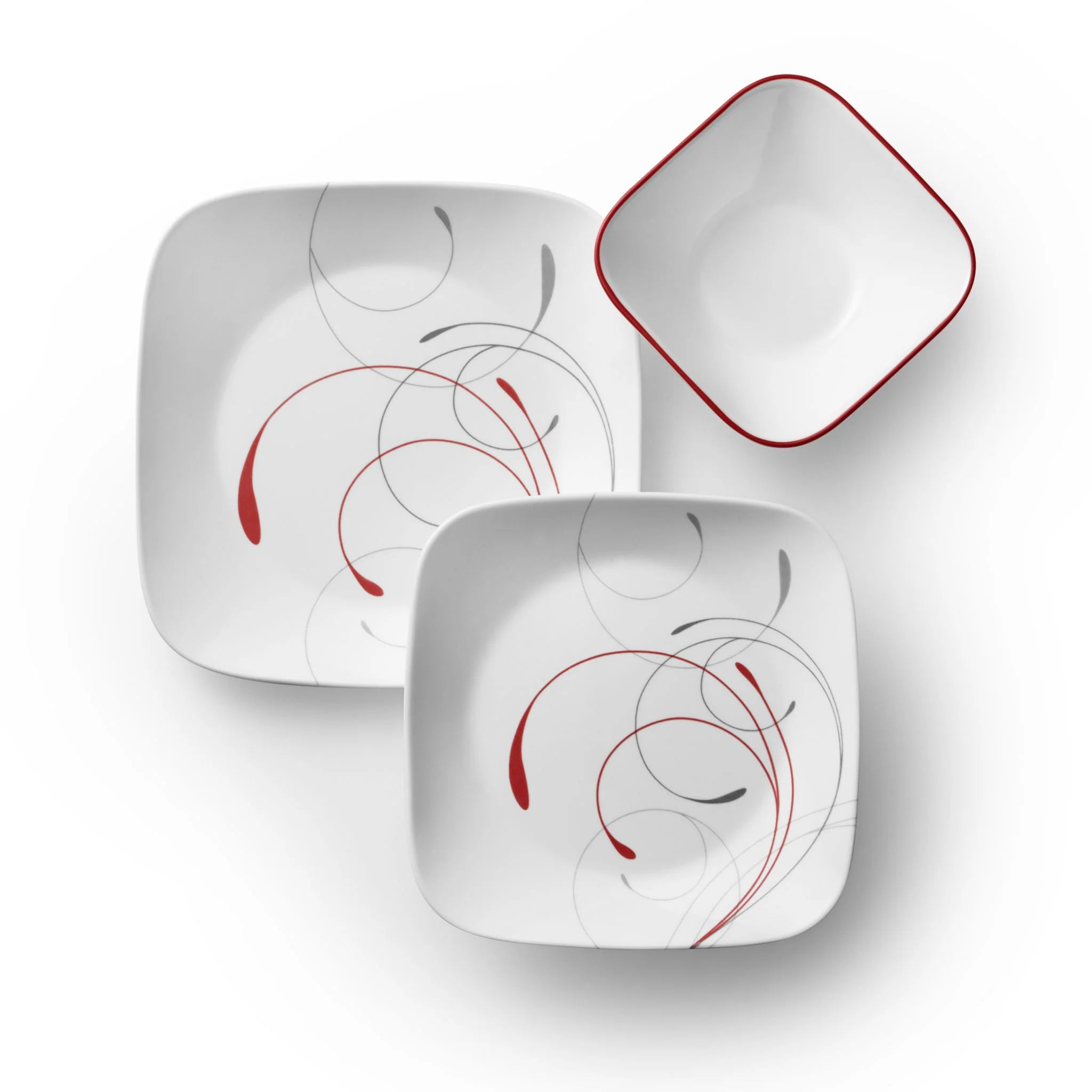 Corelle Vitrelle Square Splendor 18-piece Dinnerware Set, Service for 6 - Image 2