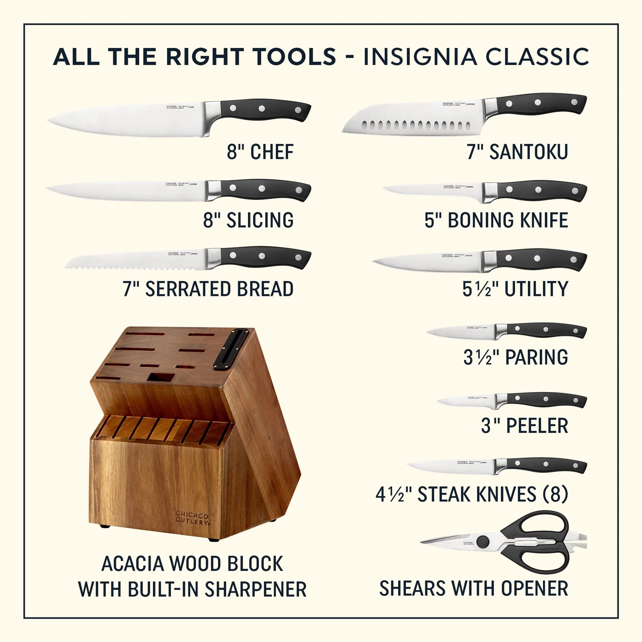Corelle Vitrelle Insignia Classic 18-piece Block Set with Built-in Sharpener - Image 6