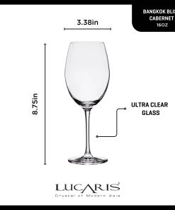Alternative view of Corelle Vitrelle Bangkok Bliss Cabernet Glasses (4-Pieces), 16-ounce, Dishwasher Safe, Lead-free Crystalline