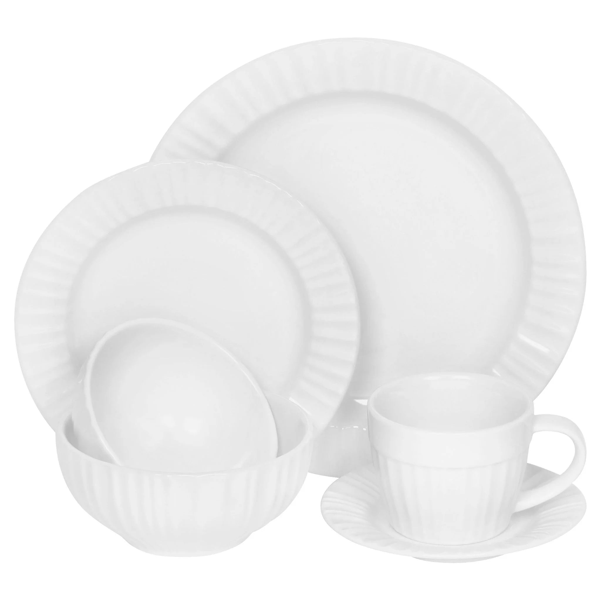 Corelle Vitrelle French White Corelle 6-piece Dinnerware Set , Service for 1