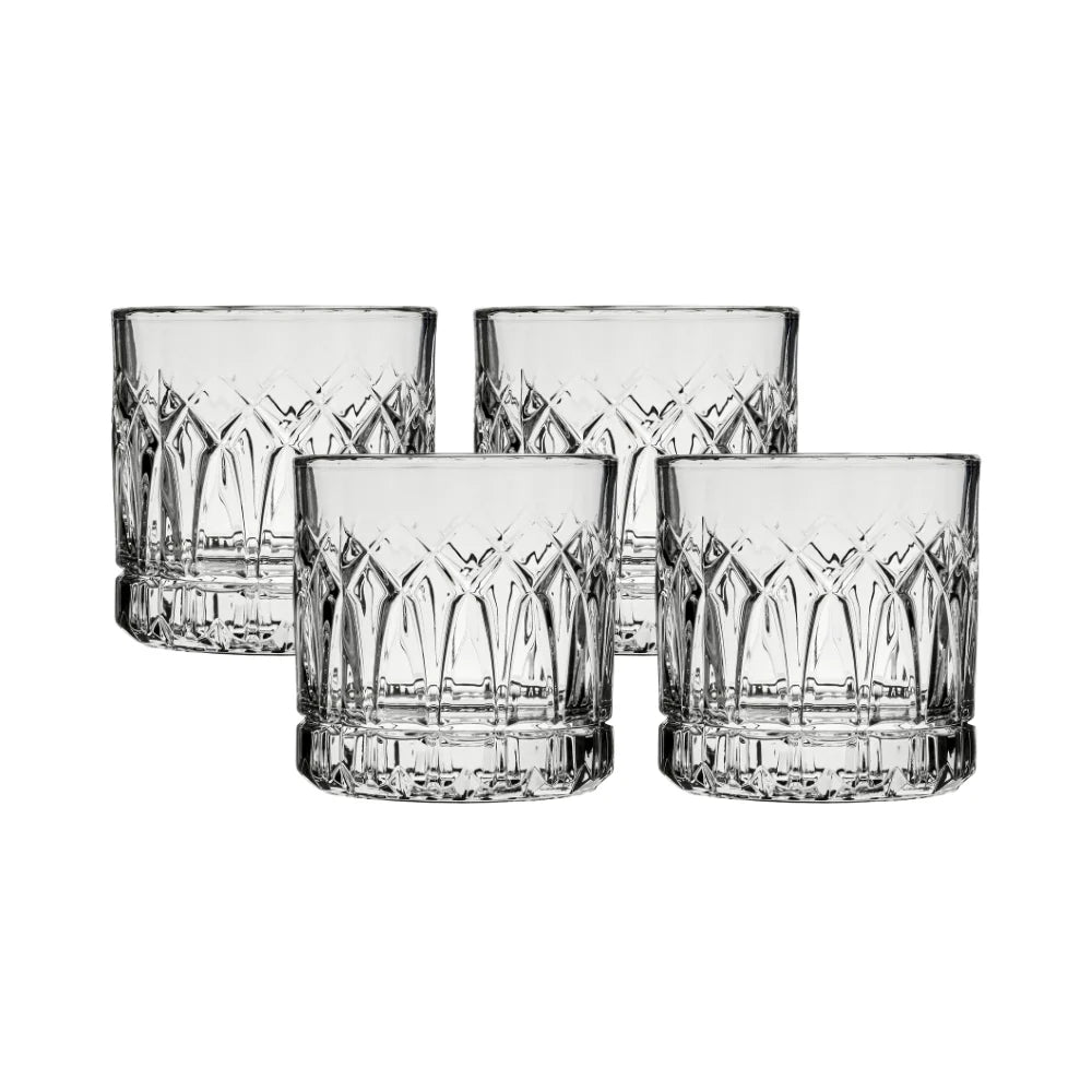 Corelle Vitrelle Traze PST Rocks Glasses (4-Pieces), 12-ounce, Dishwasher Safe