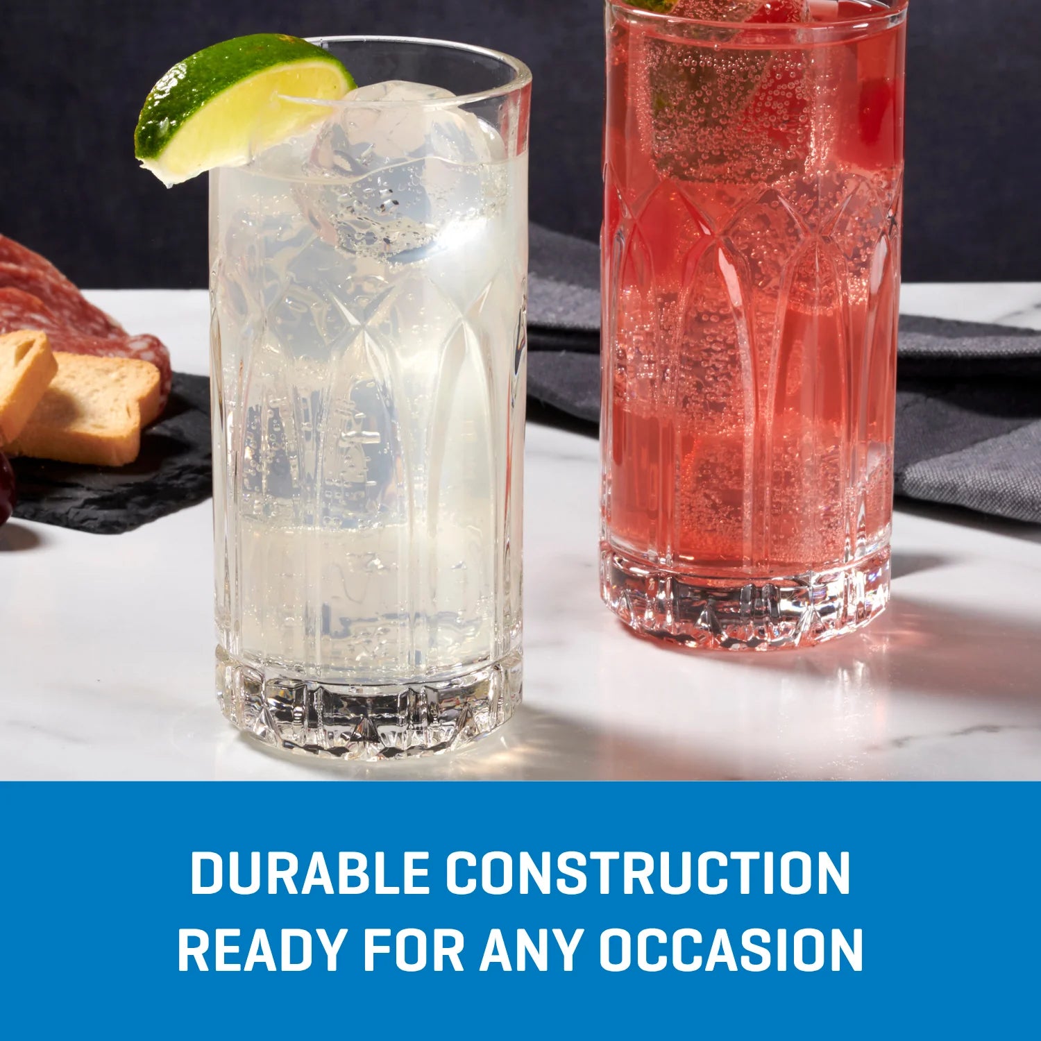 Corelle Vitrelleware Traze PST Highball Glasses (4-Pieces), 12-ounce, Dishwasher Safe - Image 4