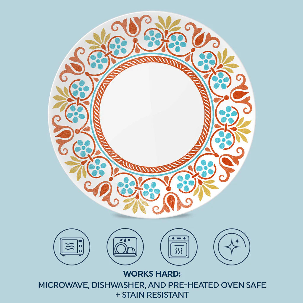 Corelle Vitrelle Global Collection Terracotta Dreams 10.25 Dinner Plates, 4-pack - Image 7