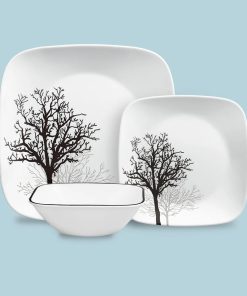 Corelle Vitrelle Timber Shadows 12-piece Dinnerware Set, Service for 4