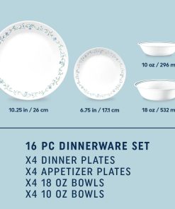 Alternative view of Corelle Vitrelle Country Cottage 16-piece Mugless Dinnerware Set, Service for 4