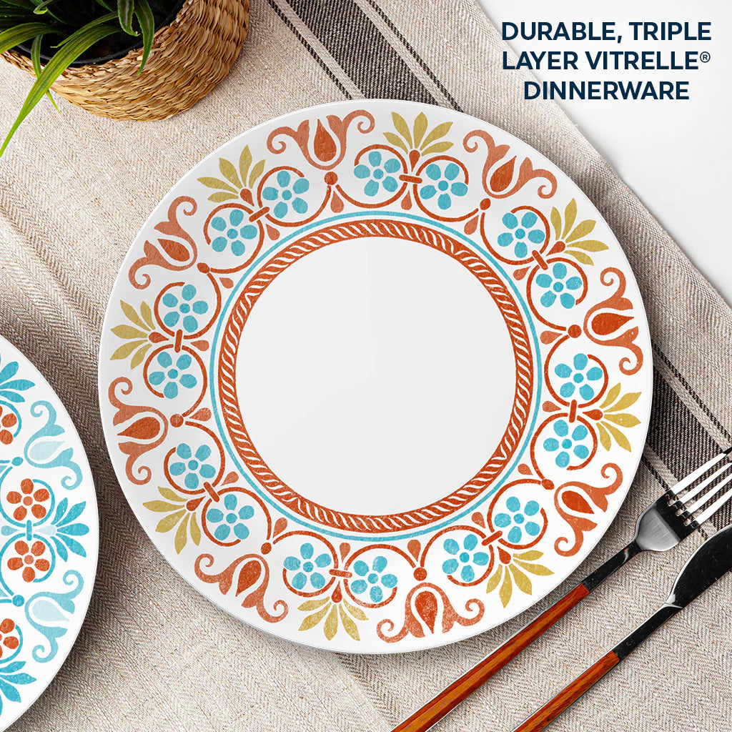Corelle Vitrelle Global Collection Terracotta Dreams 10.25 Dinner Plates, 4-pack - Image 4