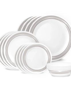 Corelle Vitrelle Brushed Silver 16-piece Dinnerware Set, Service for 4