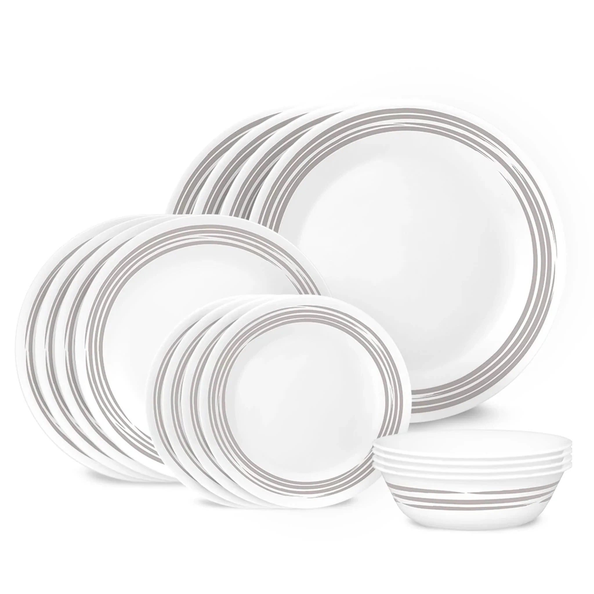 Corelle Vitrelle Brushed Silver 16-piece Dinnerware Set, Service for 4