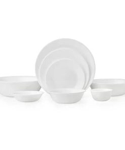 Corelle Vitrelle Winter Frost White 50-piece Dinnerware Set, Service for 8, EXCLUSIVE