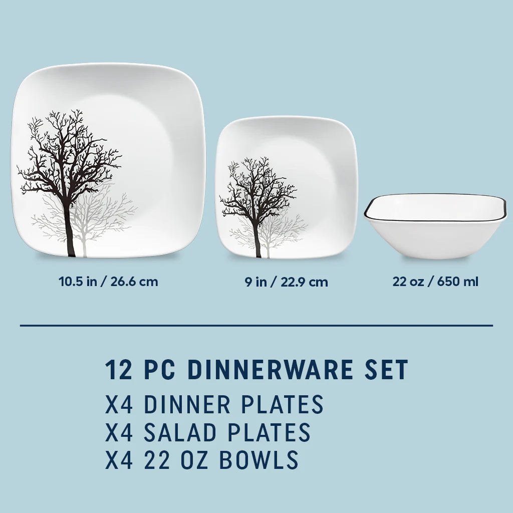 Corelle Vitrelle Timber Shadows 18-piece Dinnerware Set, Service for 6 - Image 3