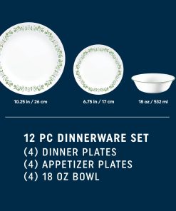 Alternative view of Corelle Vitrelle Bryndle 12-Piece Glass Dinnerware Set, Service for 4