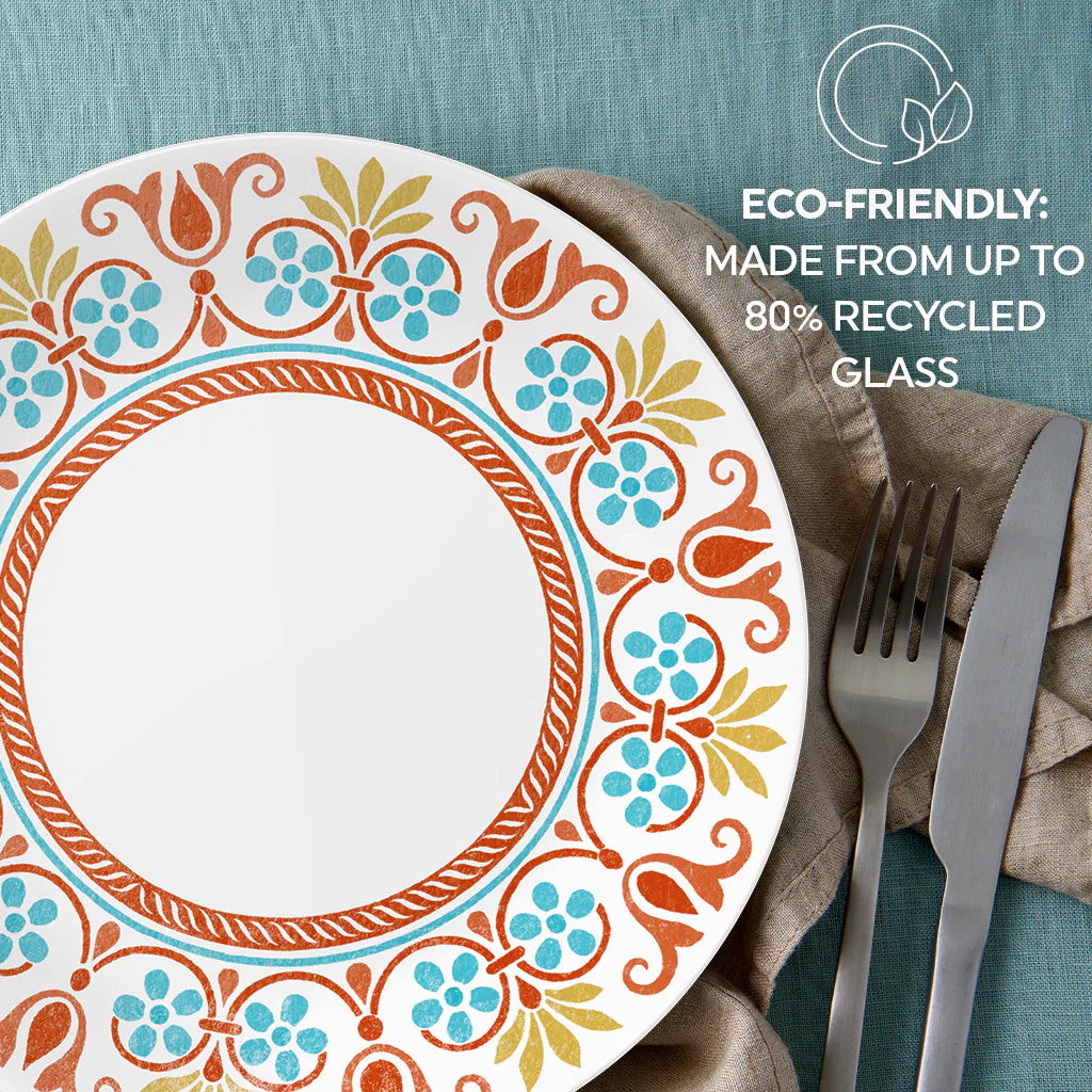 Corelle Vitrelle Global Collection Terracotta Dreams 10.25 Dinner Plates, 4-pack - Image 5