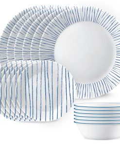 Corelle Vitrelle Nautical Stripes 18-piece Dinnerware Set, Service for 6