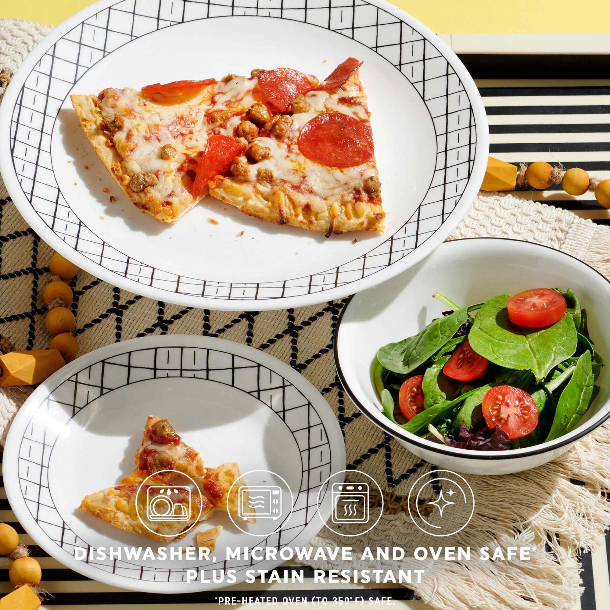 Corelle Vitrelle Delicate Grid 18-piece Dinnerware Set, Service for 6 - Image 7