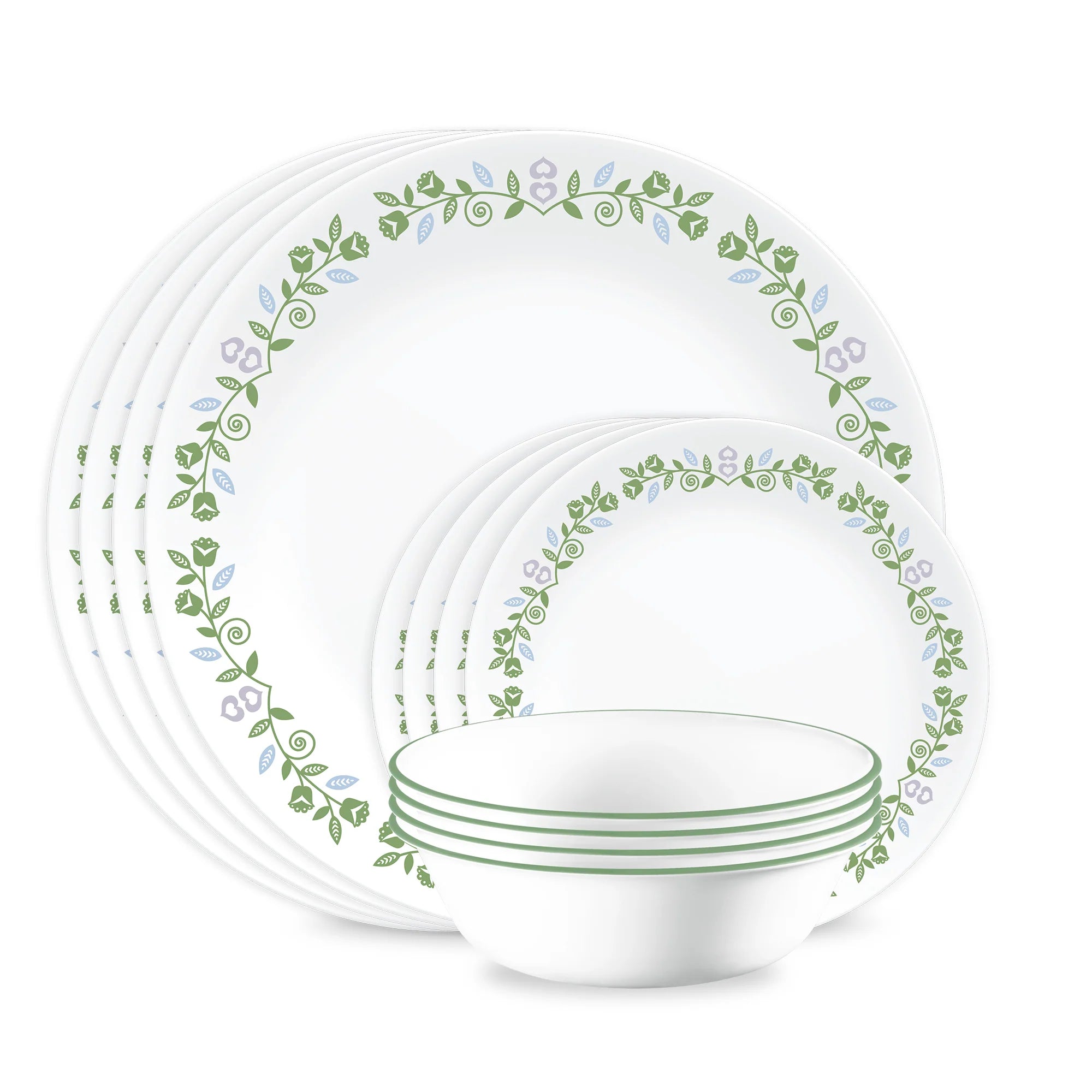 Corelle Vitrelle Bryndle 12-Piece Glass Dinnerware Set, Service for 4