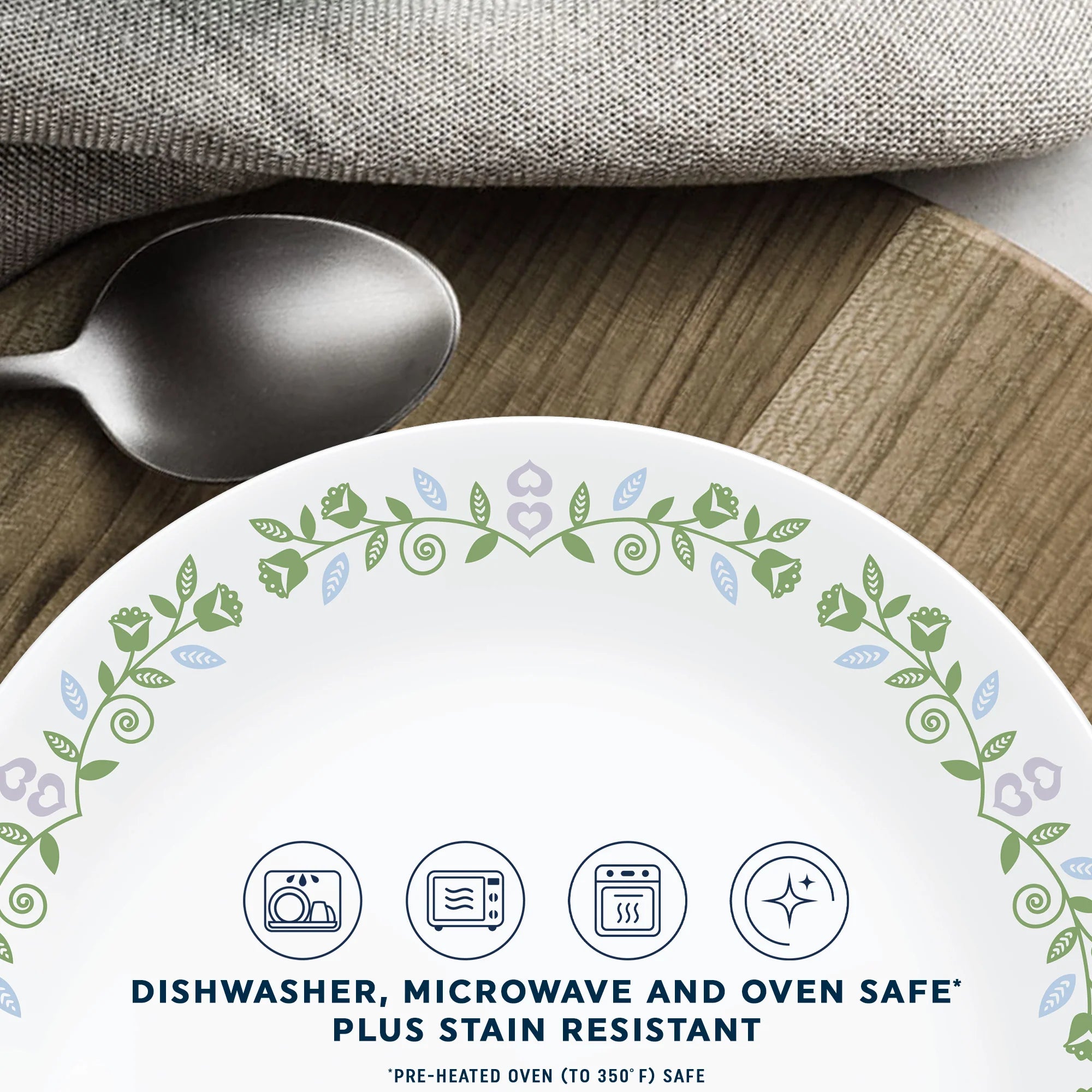 Corelle Vitrelle Bryndle 12-Piece Glass Dinnerware Set, Service for 4 - Image 4