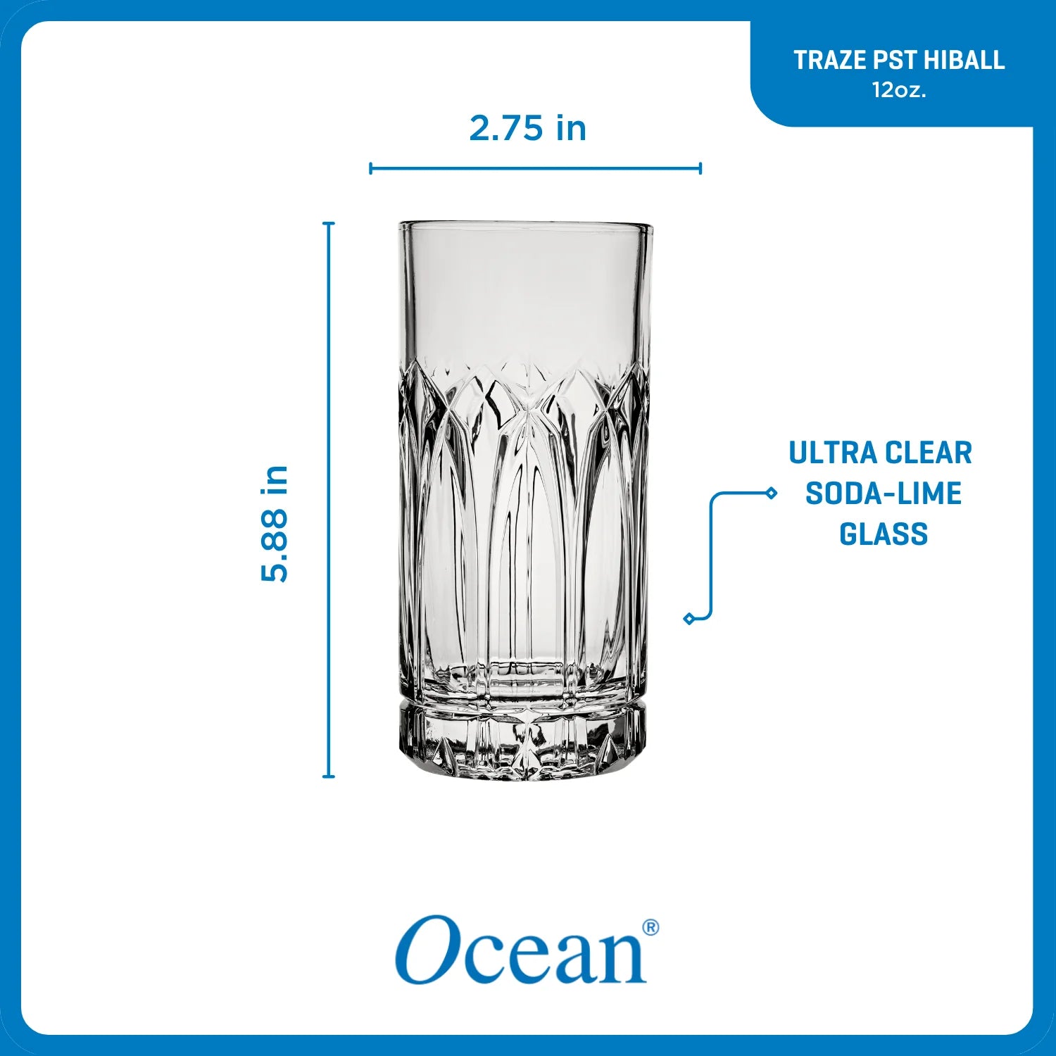 Corelle Vitrelleware Traze PST Highball Glasses (4-Pieces), 12-ounce, Dishwasher Safe - Image 6