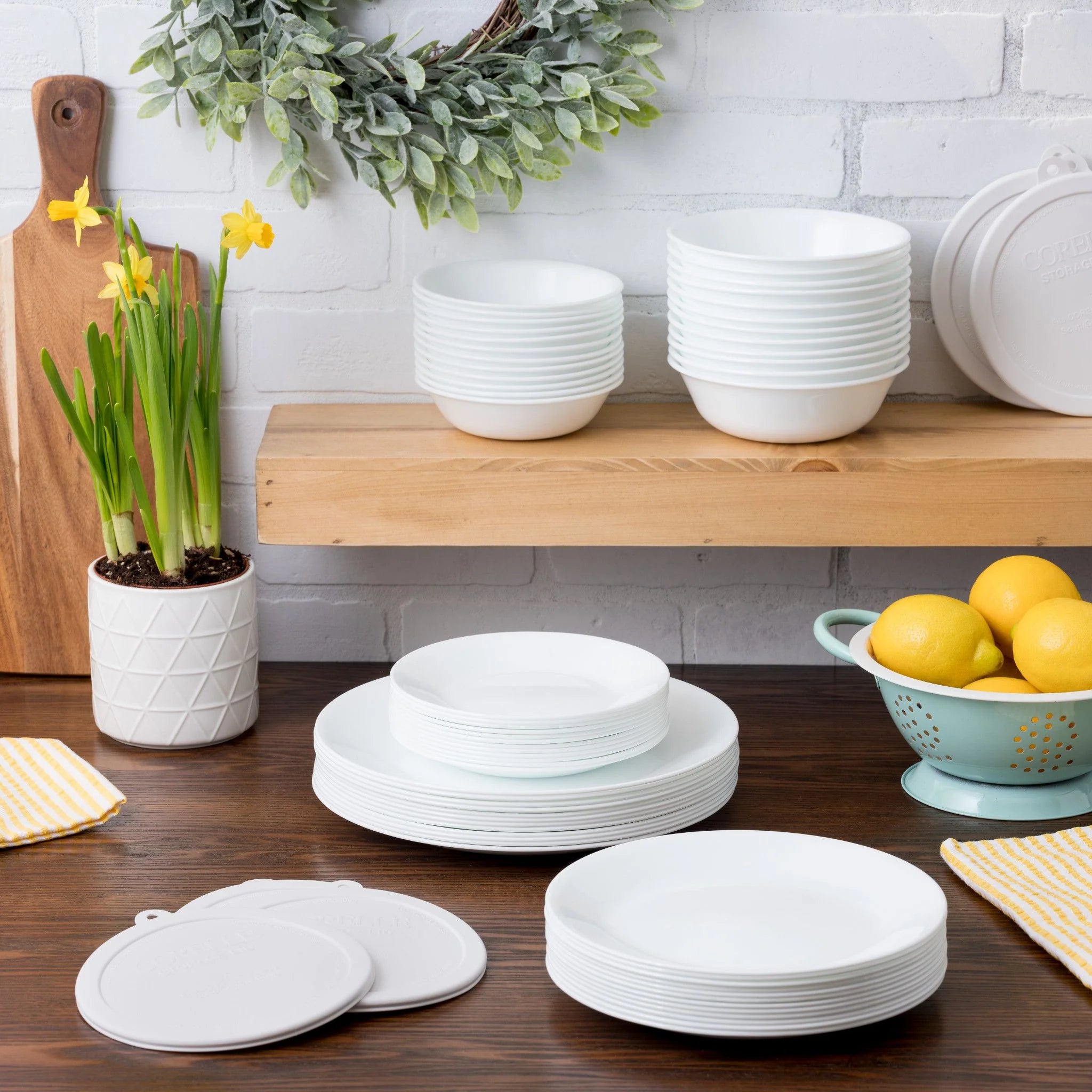 Corelle Vitrelle Winter Frost White 66-piece Dinnerware Set, Service for 12 - Image 3