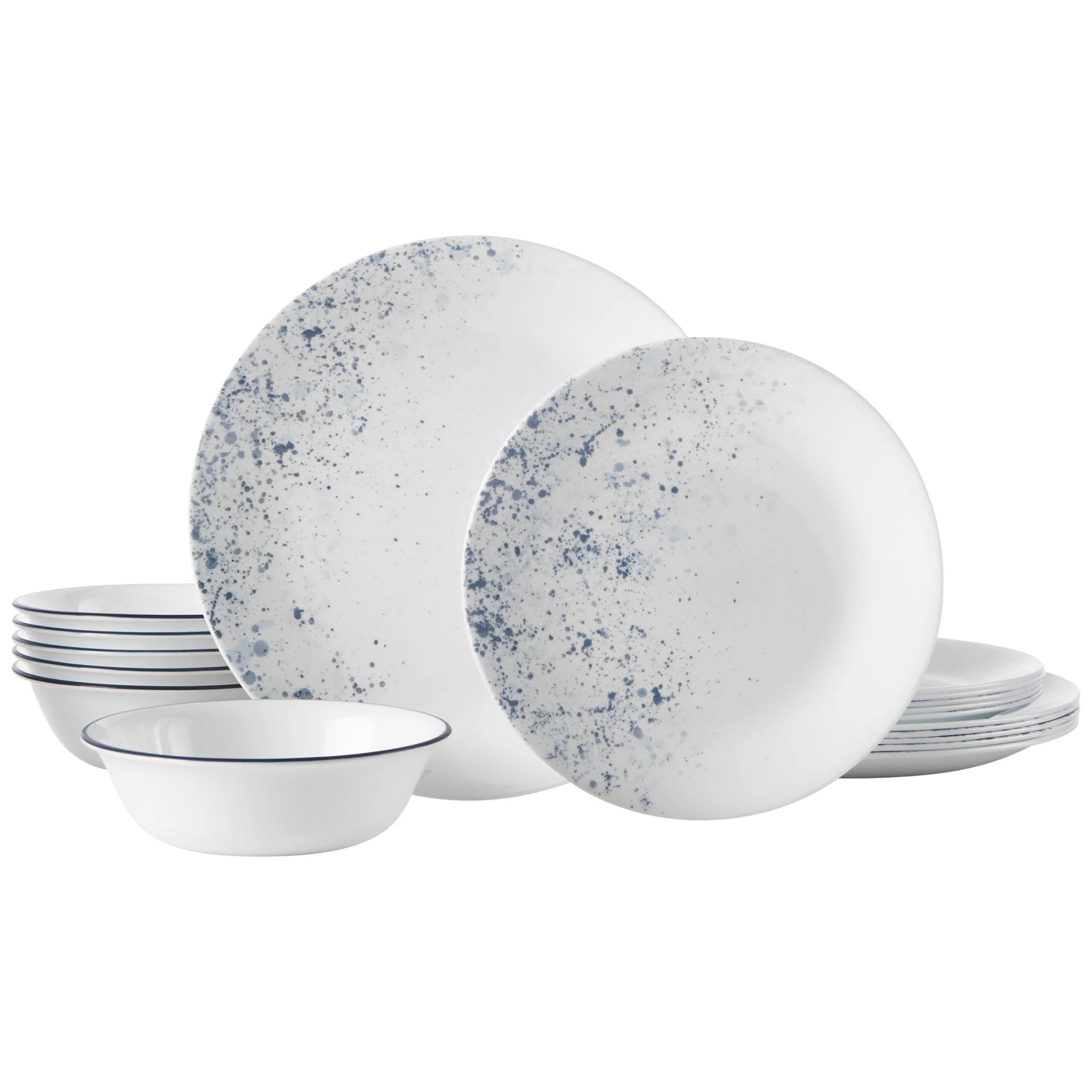 Corelle Vitrelle Indigo Speckle 18-piece Dinnerware Set, Service for 6