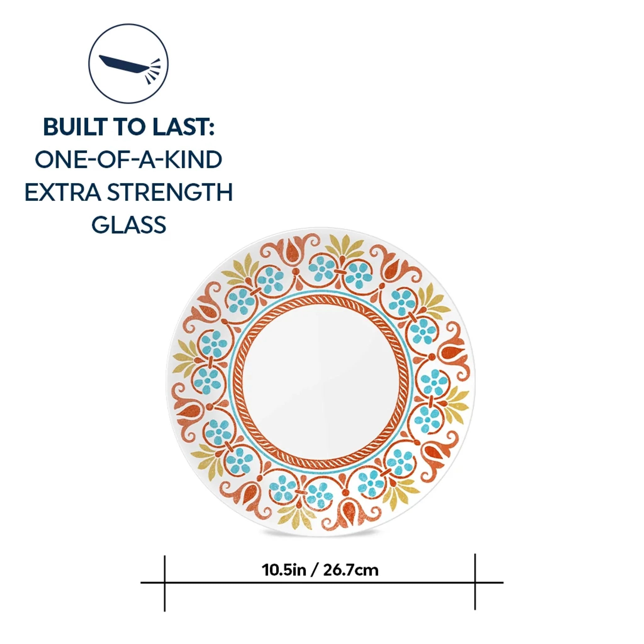 Corelle Vitrelle Global Collection Terracotta Dreams 10.25 Dinner Plate - Image 3