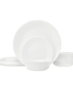 Corelle Vitrelle Winter Frost White 18-piece Dinnerware Set, Service for 6