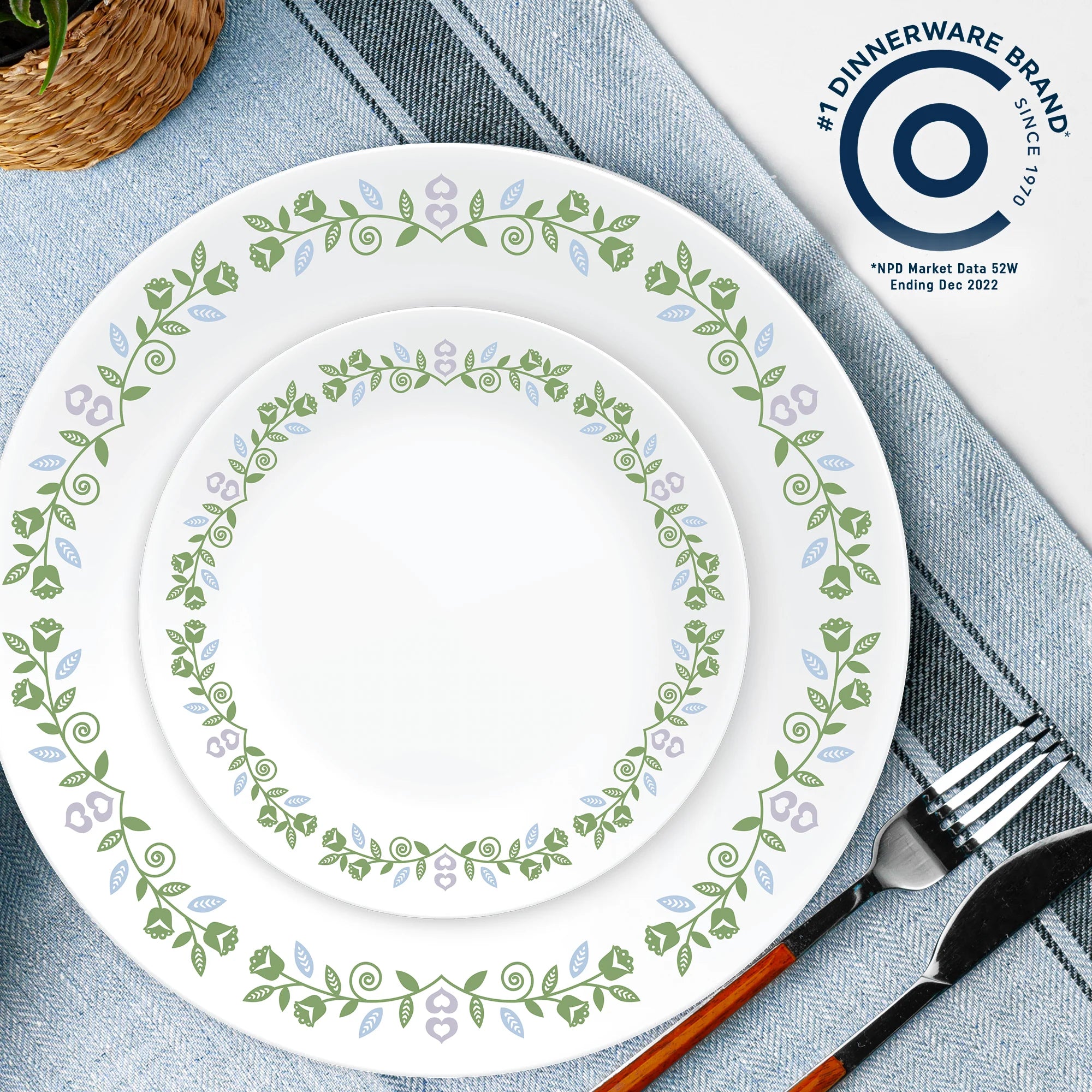 Corelle Vitrelle Bryndle 12-Piece Glass Dinnerware Set, Service for 4 - Image 3