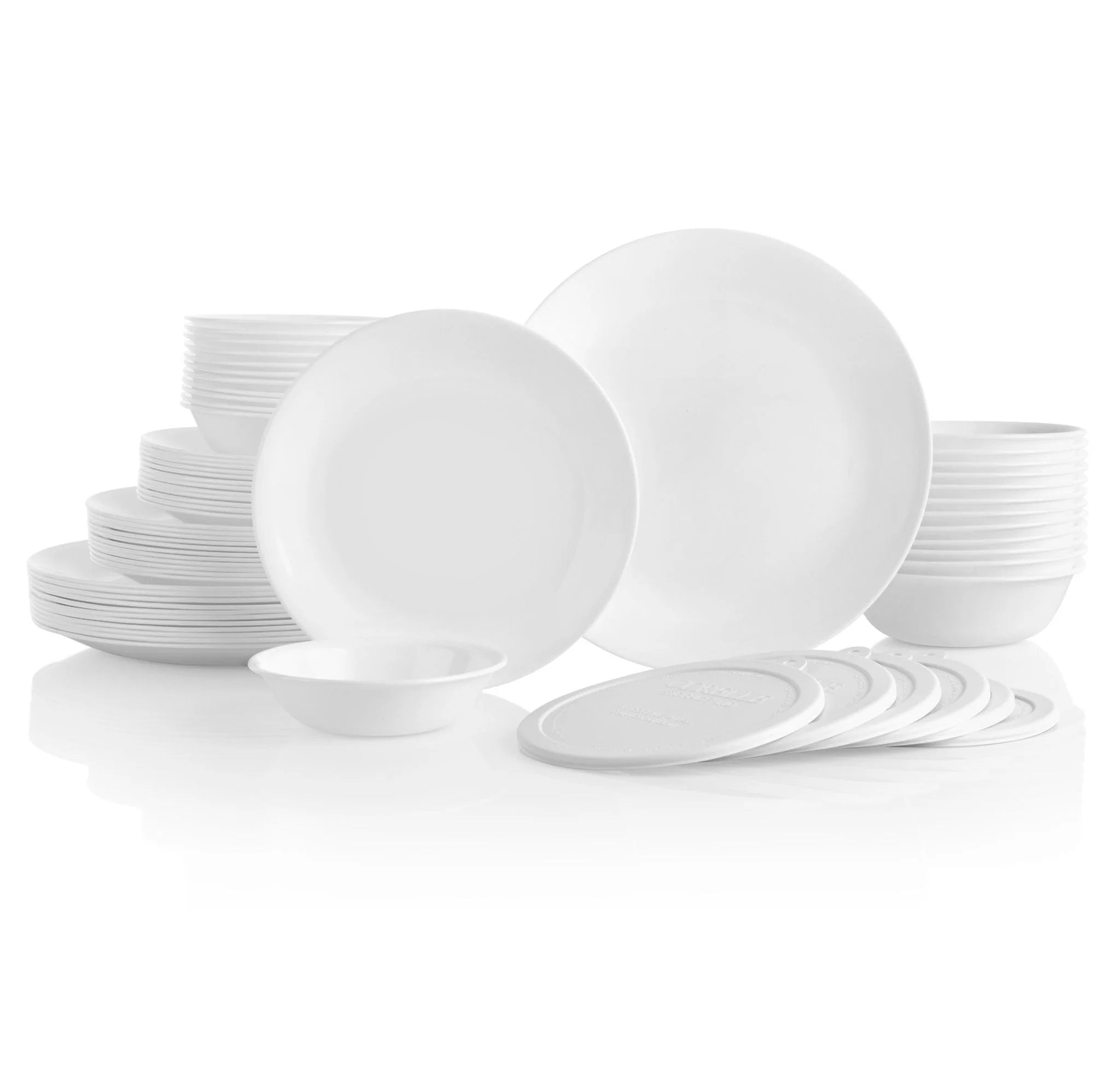 Corelle Vitrelle Winter Frost White 66-piece Dinnerware Set, Service for 12