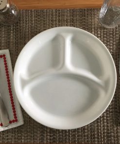 Alternative view of Corelle Vitrelle Winter Frost White 8.5 Divided Salad Plate